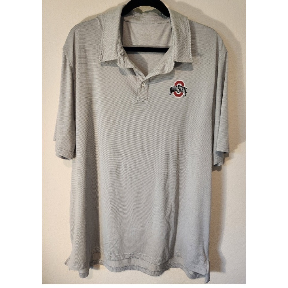 Ohio State Buckeyes Scarlet & Gray Polo Shirt Logo Short Sleeve Size‎ XL Golf